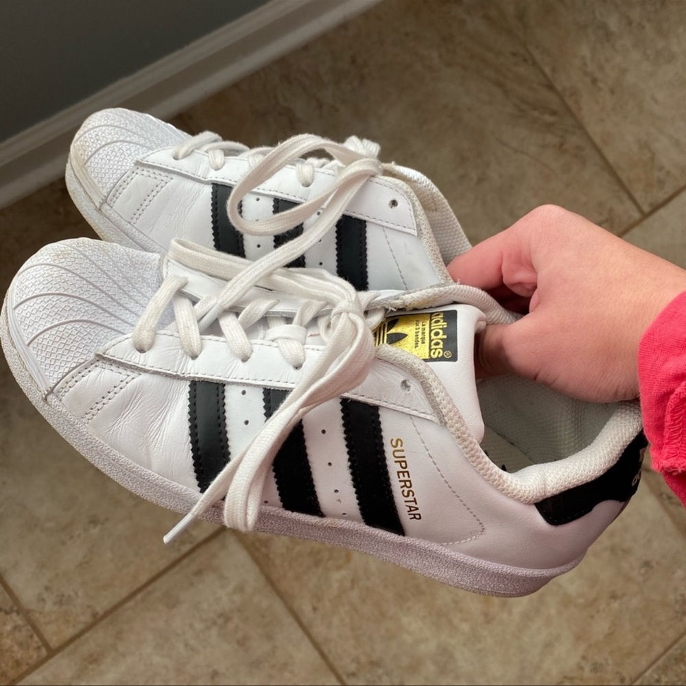 Adidas Superstars Black White Striped Sneakers